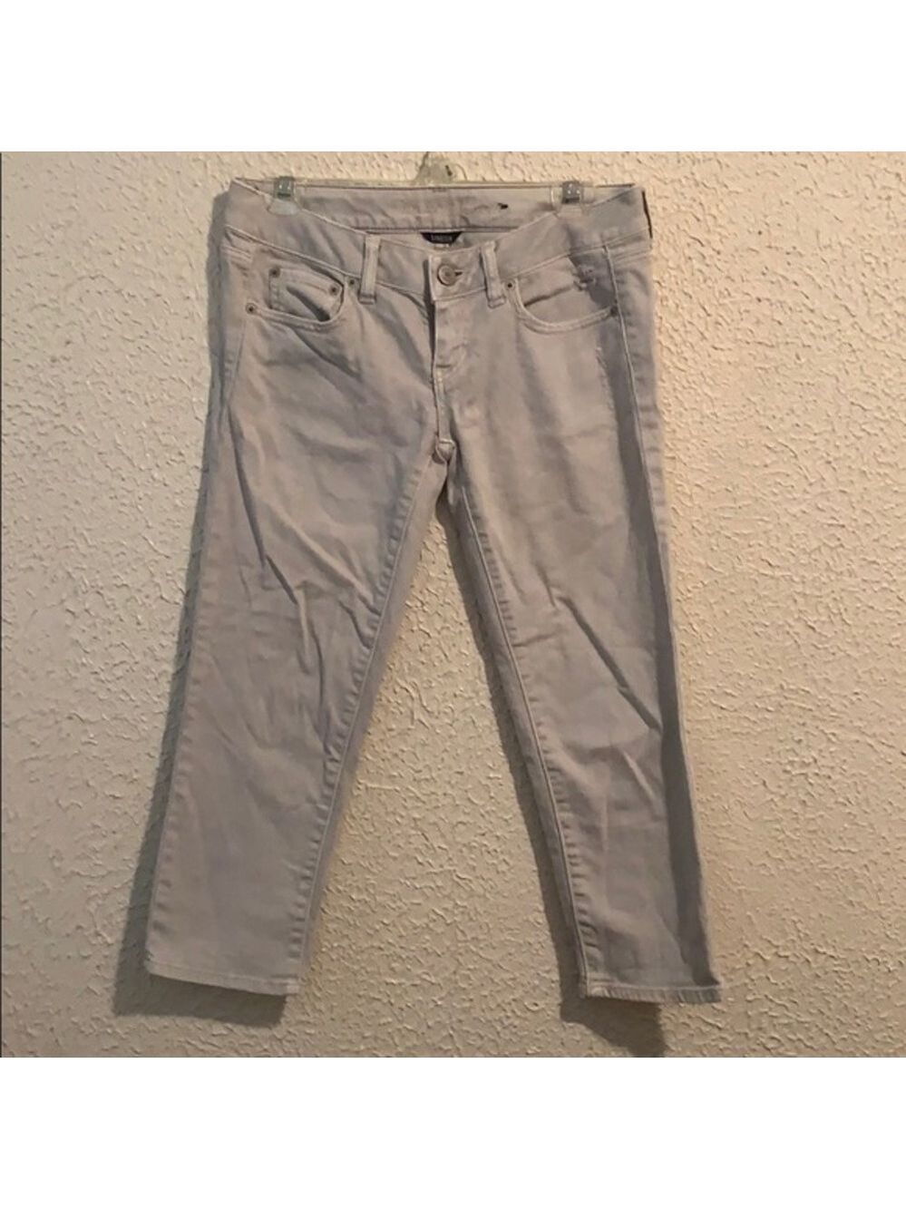 American Eagle Gray Skinny Crop Stretch Jeans
